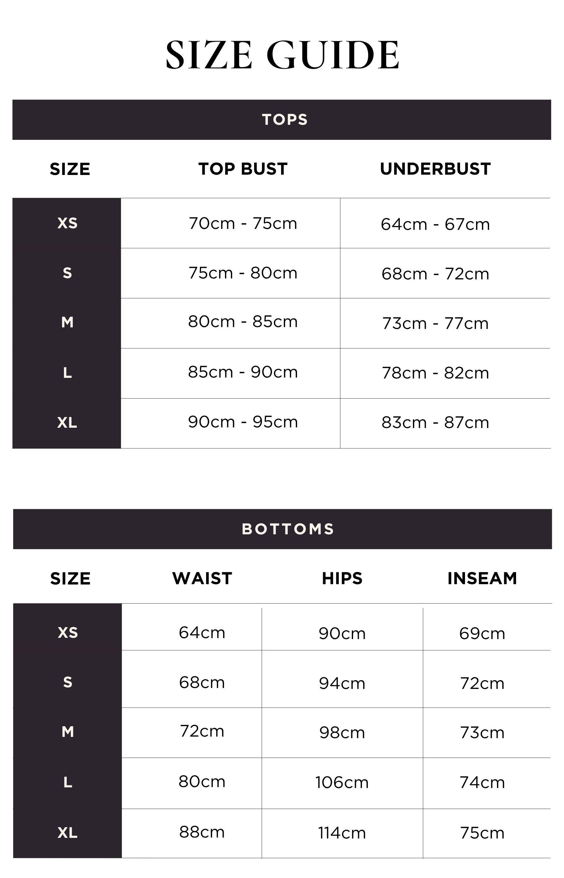 Size guide
